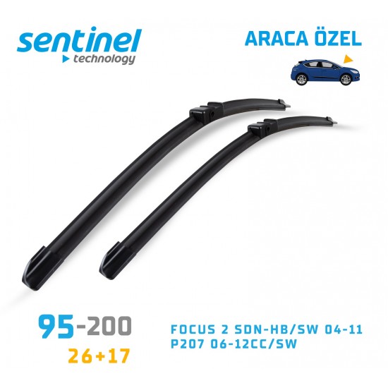 Araca Özel Silecek Takımı Focus 2 Sdn-hb/sw 04-11...p207 06-12cc/sw 26" 17" 95-200